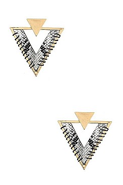 ANIMAL MIX PRINT TRIANGLE POST EARRING