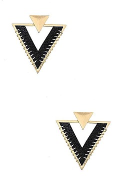 ANIMAL MIX PRINT TRIANGLE POST EARRING