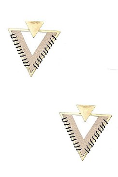 ANIMAL MIX PRINT TRIANGLE POST EARRING