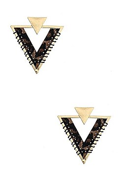 ANIMAL MIX PRINT TRIANGLE POST EARRING