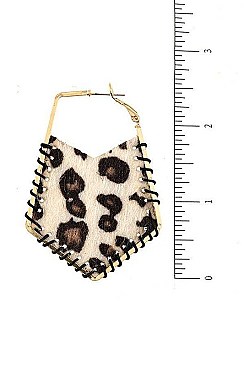 ANIMAL PRINT WOVEN DROP EARRING