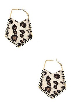 ANIMAL PRINT WOVEN DROP EARRING