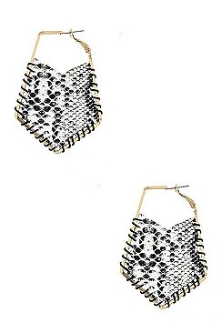 ANIMAL PRINT WOVEN DROP EARRING