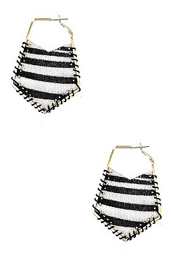 ANIMAL PRINT WOVEN DROP EARRING