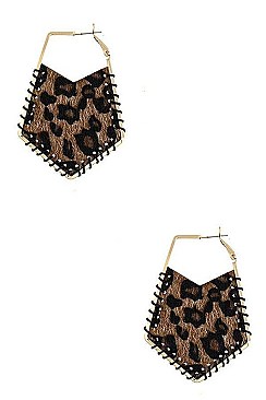 ANIMAL PRINT WOVEN DROP EARRING