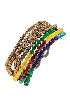 BEADED MULTI COLOR GEM BRACELET