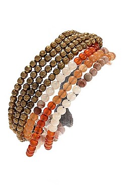 BEADED MULTI COLOR GEM BRACELET