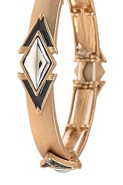 STATION LINK DIAMOND FRAMED BRACELET