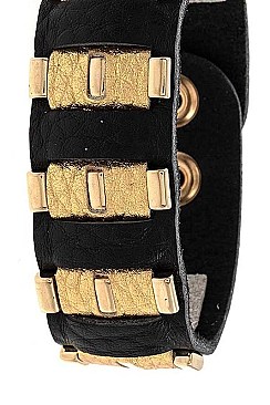 FAUX LEATHER WOVEN BRACELET