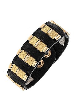 FAUX LEATHER WOVEN BRACELET