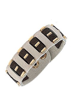 FAUX LEATHER WOVEN BRACELET