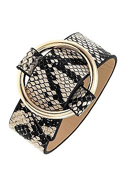 FAUX LEATHER SNAKE PATTERN BRACELET