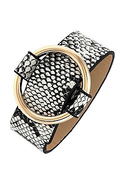 FAUX LEATHER SNAKE PATTERN BRACELET