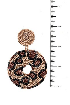 ANIMAL PRINT ROUND BEADED DROP EARRING