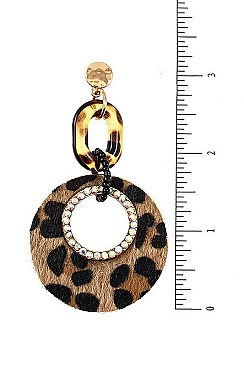 TRIPLE LINK  ANIMAL PRINT DROP EARRING