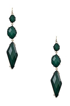 FRAMED STONE TRIPLE FACETED DANGLE EARRING
