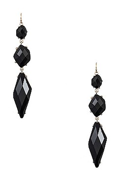 FRAMED STONE TRIPLE FACETED DANGLE EARRING