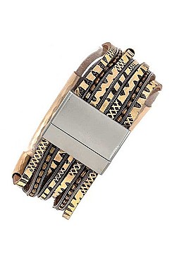 MULTI ROW HAMMERED BAR BRACELET