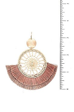 ROUND TASSEL FAN EARRING