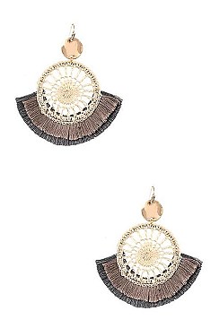 ROUND TASSEL FAN EARRING