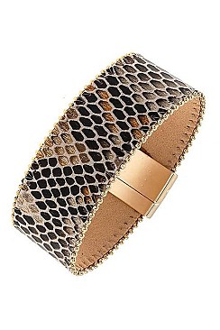 WIDE SNAKE PATTERN BRACELET