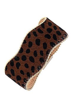 WAVE DOTTED ANIMAL PRINT FRAMED BRACELET