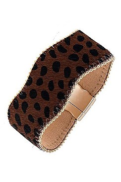 WAVE DOTTED ANIMAL PRINT FRAMED BRACELET