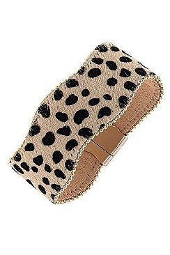 WAVE DOTTED ANIMAL PRINT FRAMED BRACELET