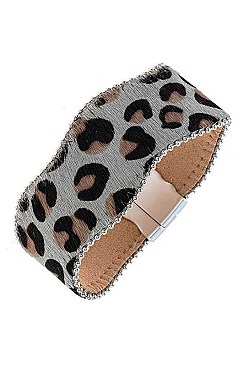 WAVE DOTTED ANIMAL PRINT FRAMED BRACELET