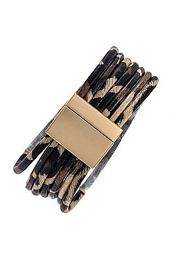 MULTI ROW ANIMAL PRINT BRACELET