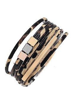 MULTI ROW ANIMAL PRINT BRACELET
