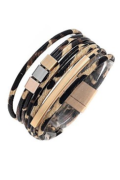 MULTI ROW ANIMAL PRINT BRACELET