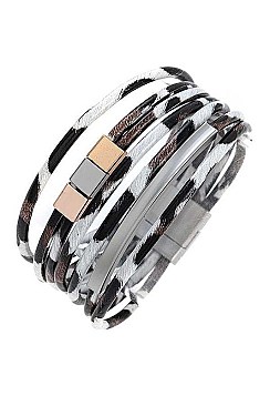 MULTI ROW ANIMAL PRINT BRACELET