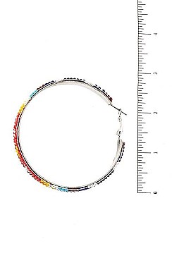 BEAD PATTERN TRIBAL HOOP EARRING