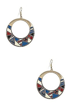 GEO PATTERN MULTI COLOR EARRING