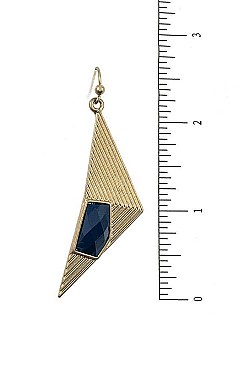 DETAILED FACETED STONE DANGLE EARRING