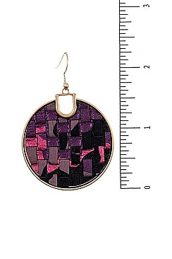 WOVEN ROUND DANGLE EARRING
