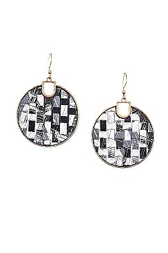 WOVEN ROUND DANGLE EARRING