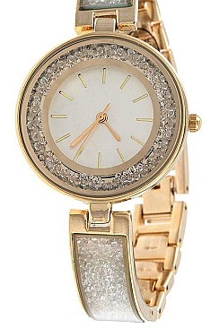 FASHION CRYSTAL FACE ACCENT WATCH