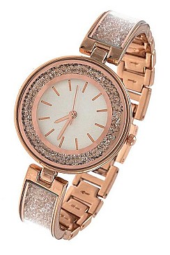 FASHION CRYSTAL FACE ACCENT WATCH
