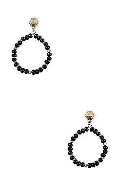 ROUND WOOD BEAD DANGLE EARRING