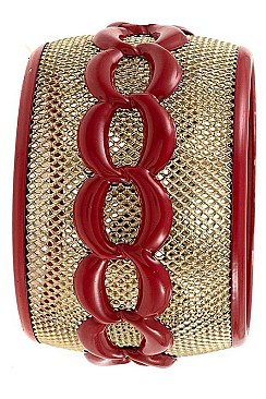 Chain Accent Mesh Bangle