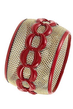 Chain Accent Mesh Bangle