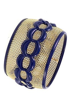 Chain Accent Mesh Bangle