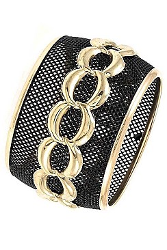 Chain Accent Mesh Bangle