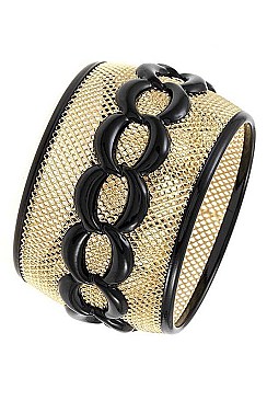 Chain Accent Mesh Bangle