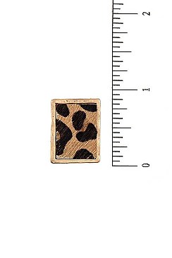 RECTANGULAR ANIMAL PRINT POST EARRING