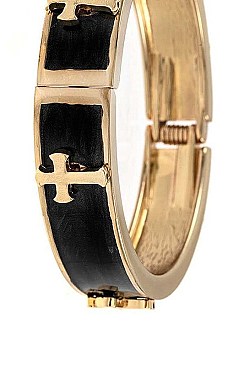 HINGE CROSS ACCENT BANGLE BRACELET
