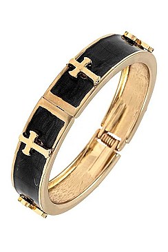 HINGE CROSS ACCENT BANGLE BRACELET