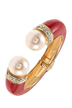 HINGE PEARL TIP CUFF BRACELET
